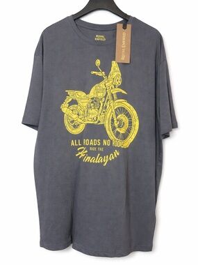 Royal Enfield Himalayan Graphic Tee Gray Yellow  Men’s 2XL Motorcycle